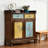 Brown Solid Wood Shoe Storage Bench