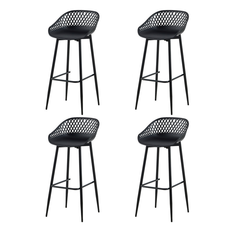 Counter Stool with Metal Frame, Black