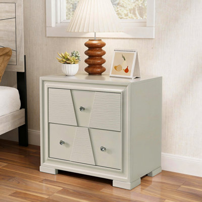 Table de chevet moderne avec rangement blanc
