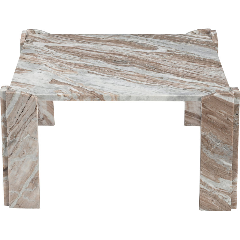 Table basse Abe en marbre véritable brun, Brun