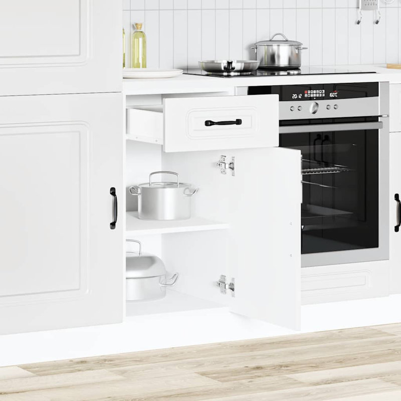 Kitchen Base Cabinet Kalmar Engineered Wood, 81.5cm H x 40cm W x 46cm D, White