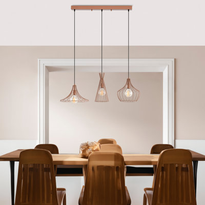 Lustre carré / rectangulaire à 3 lumières pour îlot de cuisine Sidnie