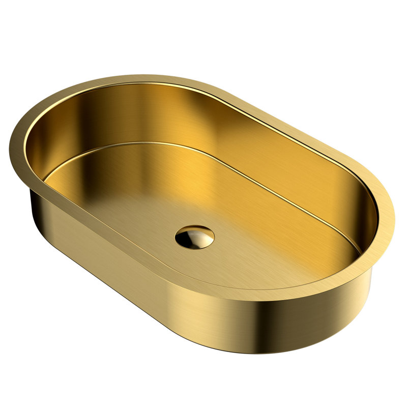 Kricia 25.9'' L Bathroom Sink, Brushed Gold