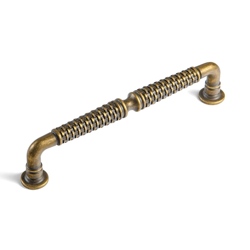 Vintage Braided Design Cabinet Pull Handle, Antique Brass, 5