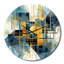 Horloge murale formes abstraites or et bleu-1316097996