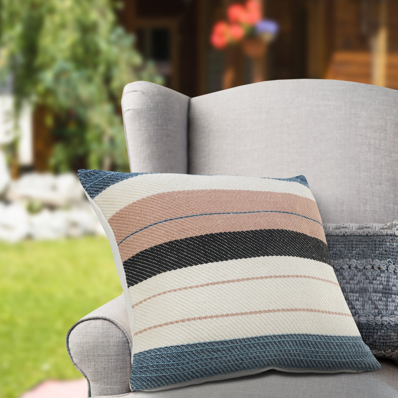 Striped Polyester Throw Pillow