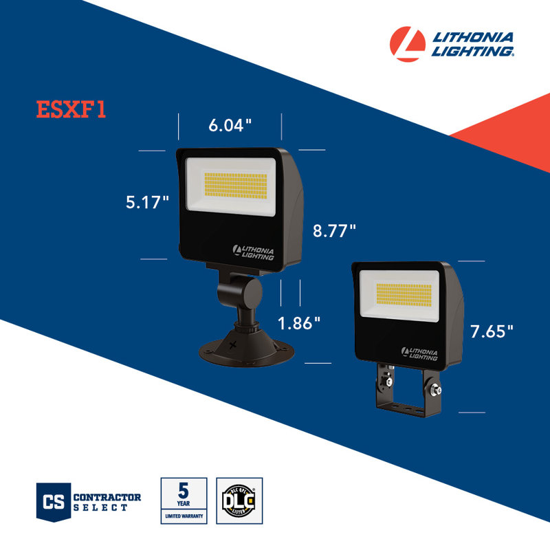 Integrated LED Metal Flood Light, 7.65" H  x 6.04" W x 1.86" D