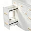 Meuble-lavabo blanc de 91 cm (36 po) avec lavabo en céramique, structure en bois massif, portes à fermeture amortie, étagères réglables et 3 tiroirs, dont un tiroir de rangement double profondeur pour sèche-cheveux.-1113337677