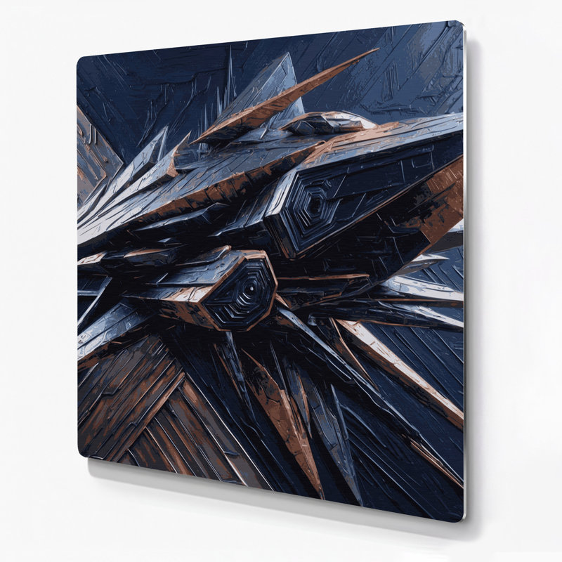 Art mural gris Sci Fi, H 144 po x l 144 po x P 0,05 po