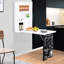 Bureau mural blanc avec tableau noir et tablettes, espace de rangement fonctionnel, monté, blanc, pour une pièce élégante