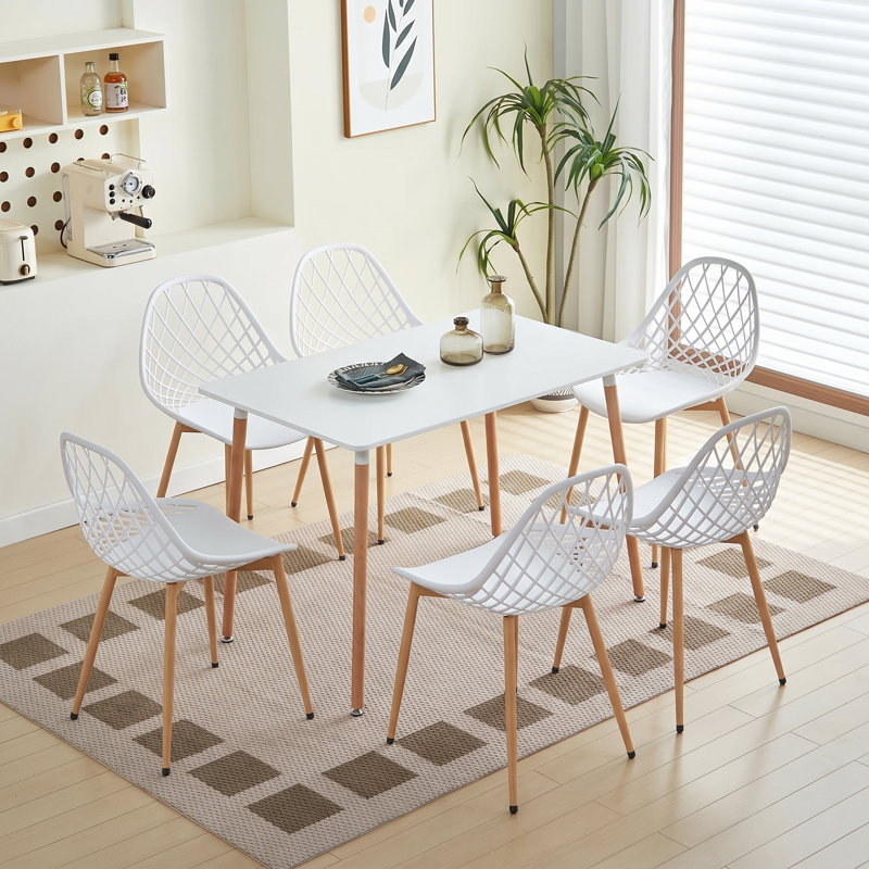 6 - Person Dining Set, White