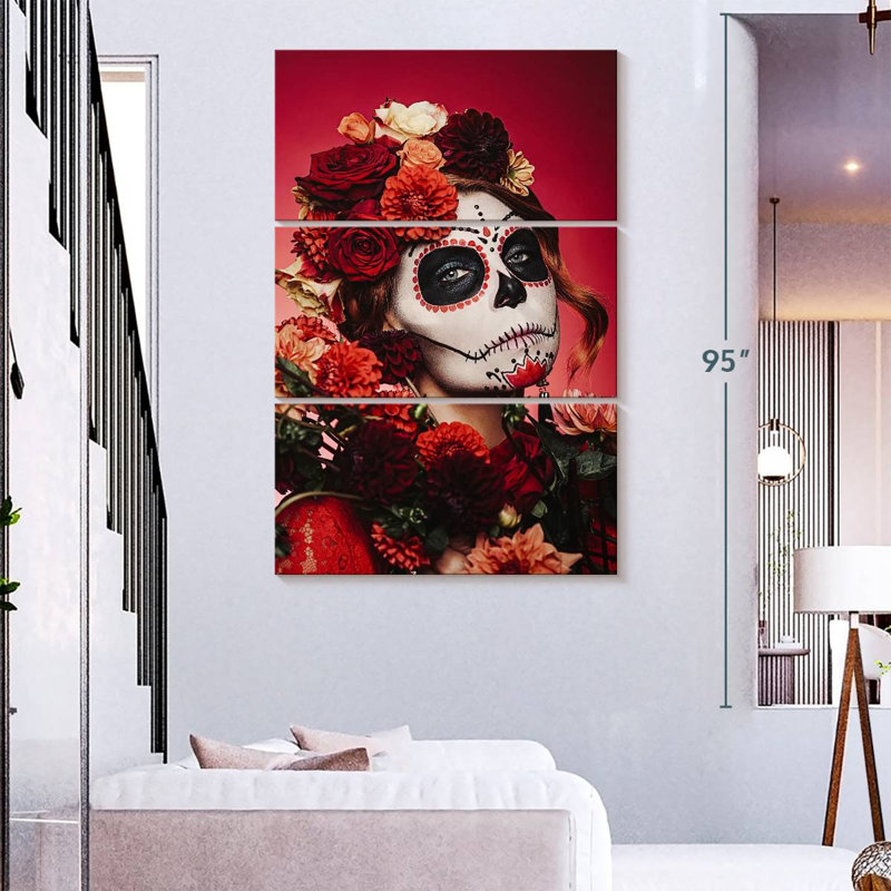 Femme Sugar Skull, H 74 po x l 48 po