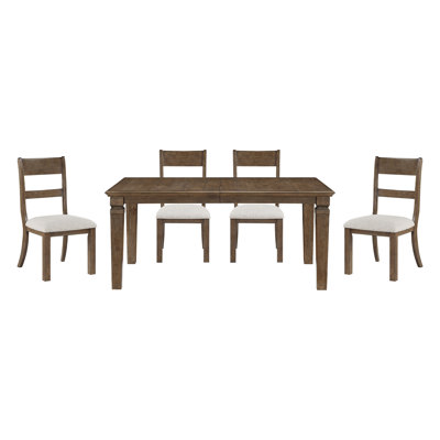 Contemporary Dining Set Extendable Table Chairs Set