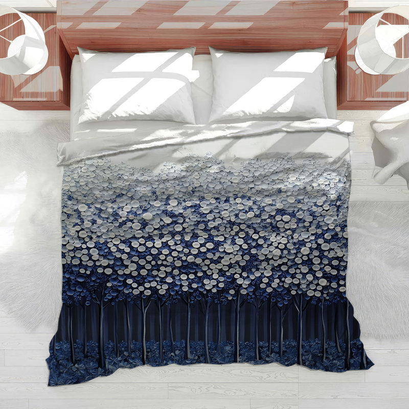 Trees Bedding Forest Comforter Scandinavian, Queen Comforter