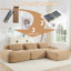 Camel 3 - siège modulaire avec base antidérapante, tissu velours côtelé, multi-angle réglable, éponge 32d, sans assemblage pour la détente du salon en forme de L ergonomique, conception courbée
