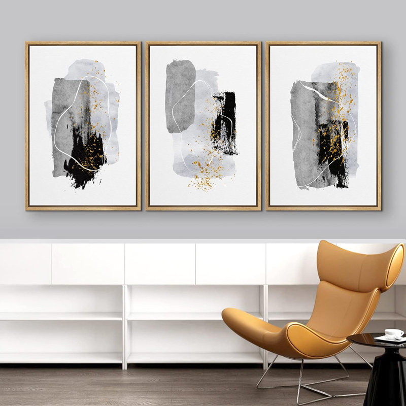 Œuvre d'art moderne Mid-Century, Naturel, H 24 po x l 48 po