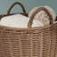Panier rond en résine tressée avec poignées - Brun chocolat - Pour vêtements, serviettes, toile, jouets, rangement pour magazines et décoration intérieure
