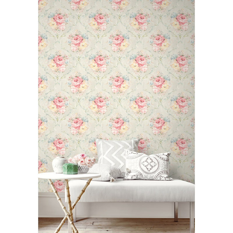 Ednita Peel & Stick, Beige / jaune / rose