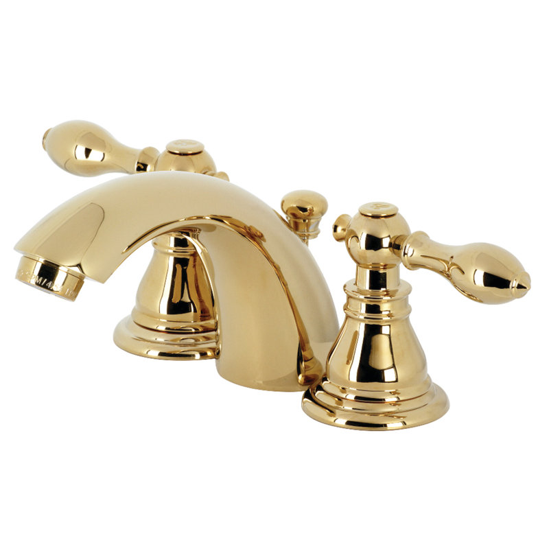 Robinet de salle de bain espacé avec ensemble de drain American Classic, Laiton poli