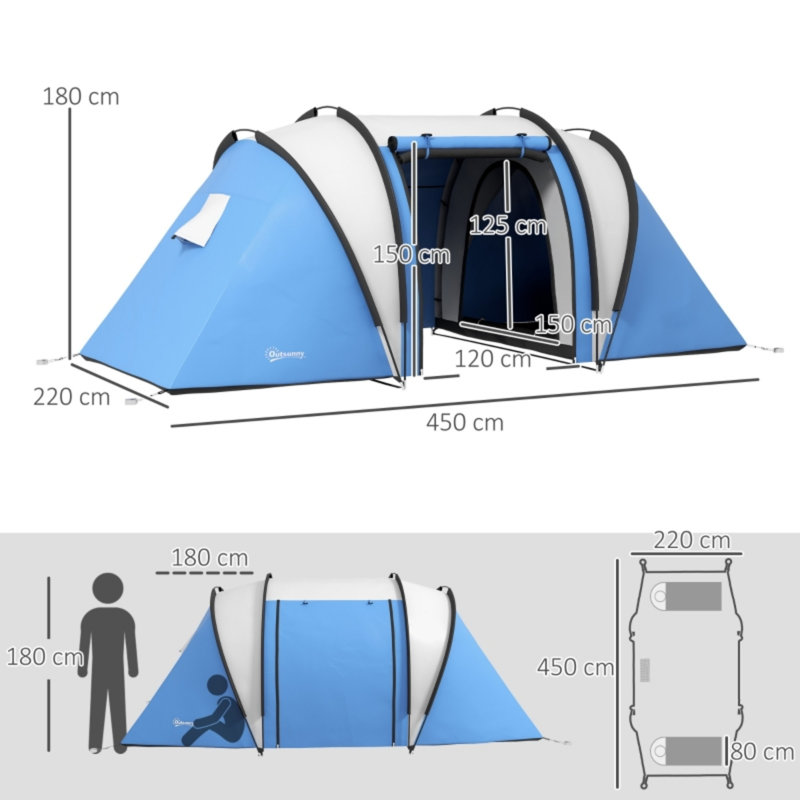 4 Person Tent, Blue