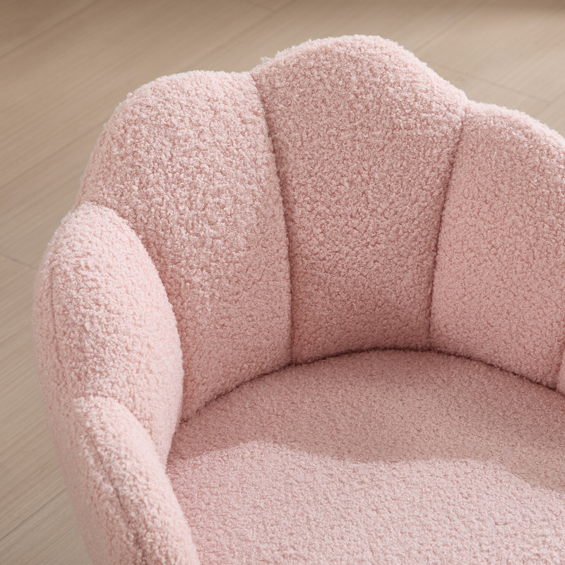 Chaise pour enfant Flower avec pieds en bois massif, Rose