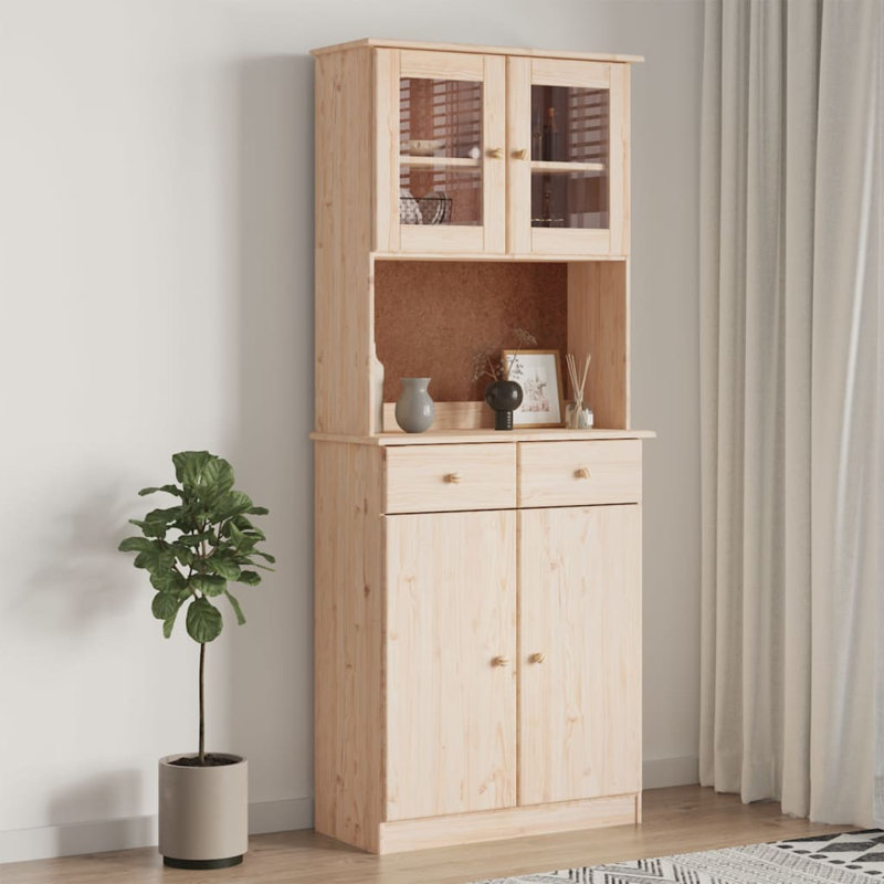 Alanas 77cm Solid Wood Sideboard, Brown