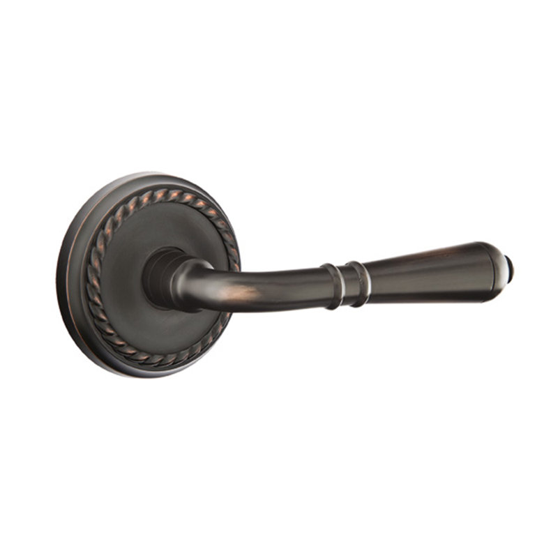 Levier de porte avec rosette Turino Passage, Gauche, Bronze huilé