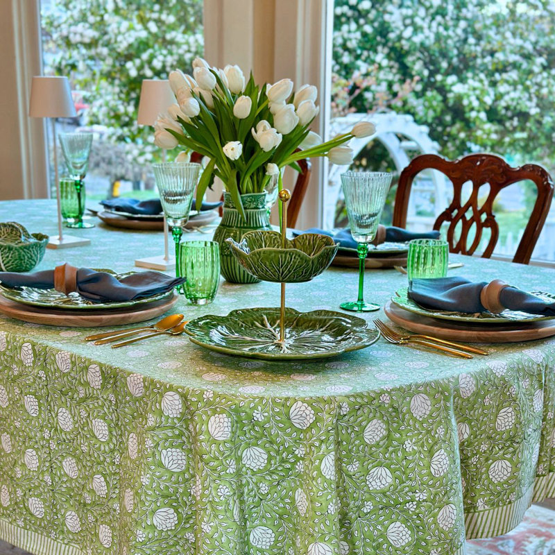 Eden Green Square Tablecloth, 60" Square