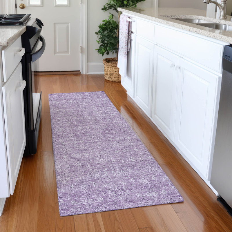 Killingly Washable Floral Indoor / Outdoor Rug, Runner 2'3" x 7'6"