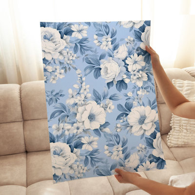 «Floral Winter Blue Flowers I», reproduction d'art non encadrée