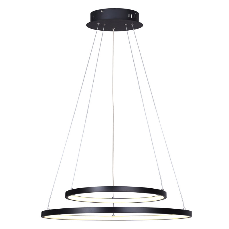 Queanbeyan Dimmable LED Tiered Chandelier, Black