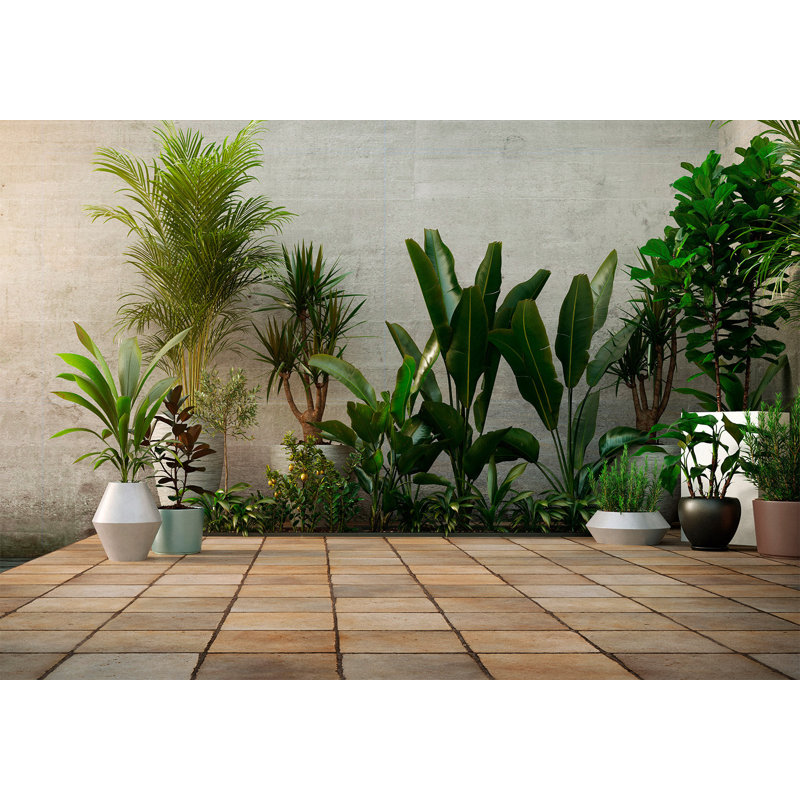 Murale botanique pelez et collez - Jardin, L 82 po x l 115 po