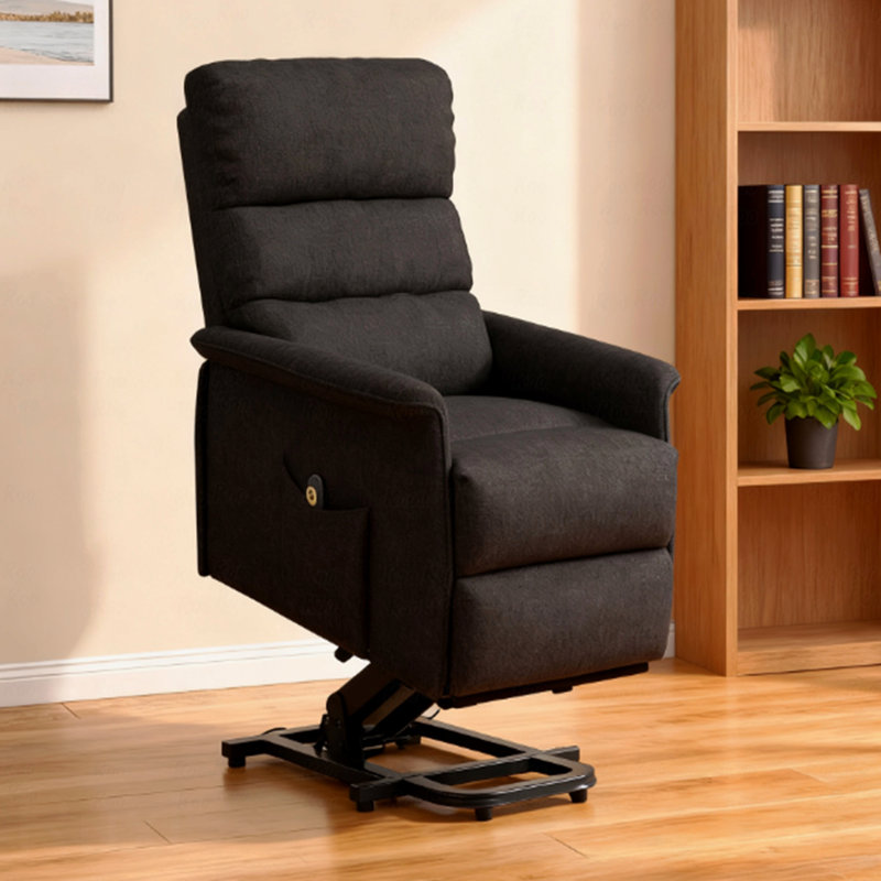 Electric Lift With Recliner Function Chair With Remote Control, Black, Black