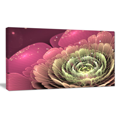 « fractal fleur », impression sur toile tendue rose/vert