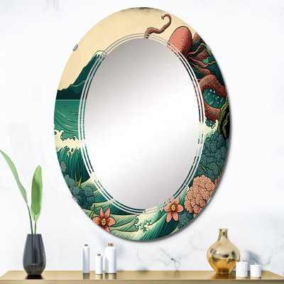 Poag Japanese Landscape With Octopus I - Japon Landscape Wall Mirror