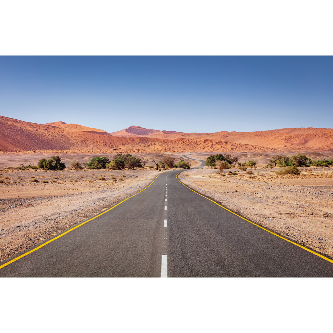 African Desert Highway von Mlenny - Kunstdrucke auf Leinwand ohne Rahmen