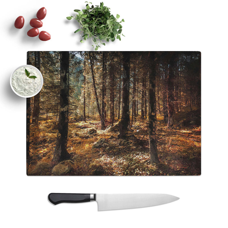 Tempered Glass Within the Woods Chopping Board, 39 cm W x 28.5 cm L