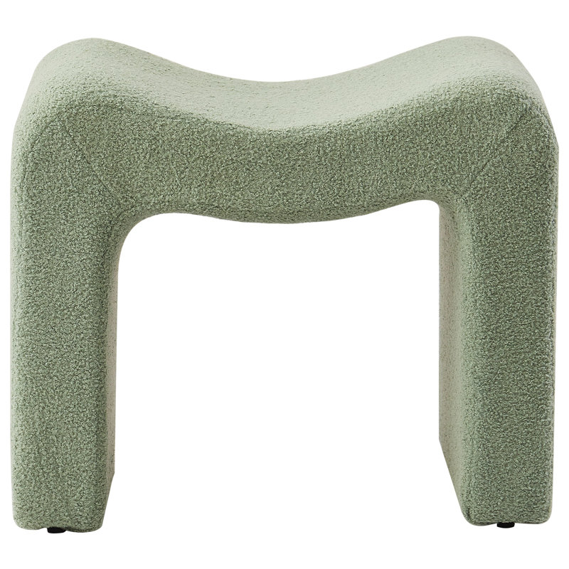 Catargiu Teddy Fleece Upholstered Ottoman, Green