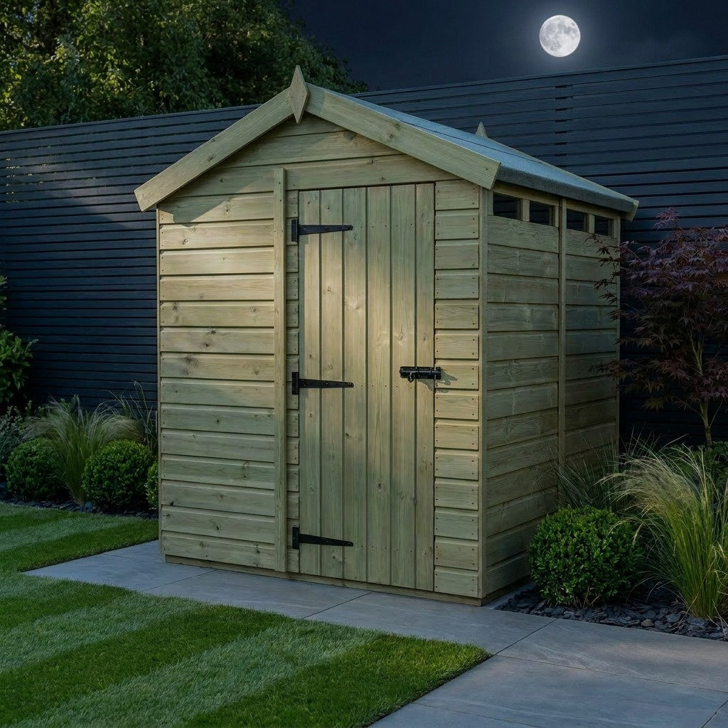 Total Sheds 8ft x 8ft Security Apex Shed - Heavy-Duty Hasp Staple Anti-Tamper - Pressure Treated Timber - UK Manufactured
