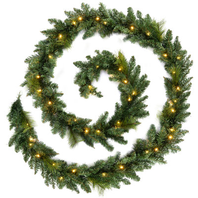 216cm Lighted Faux Garland with Lights