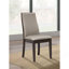 Chaise rembourrée taupe et espresso (ensemble de 2)