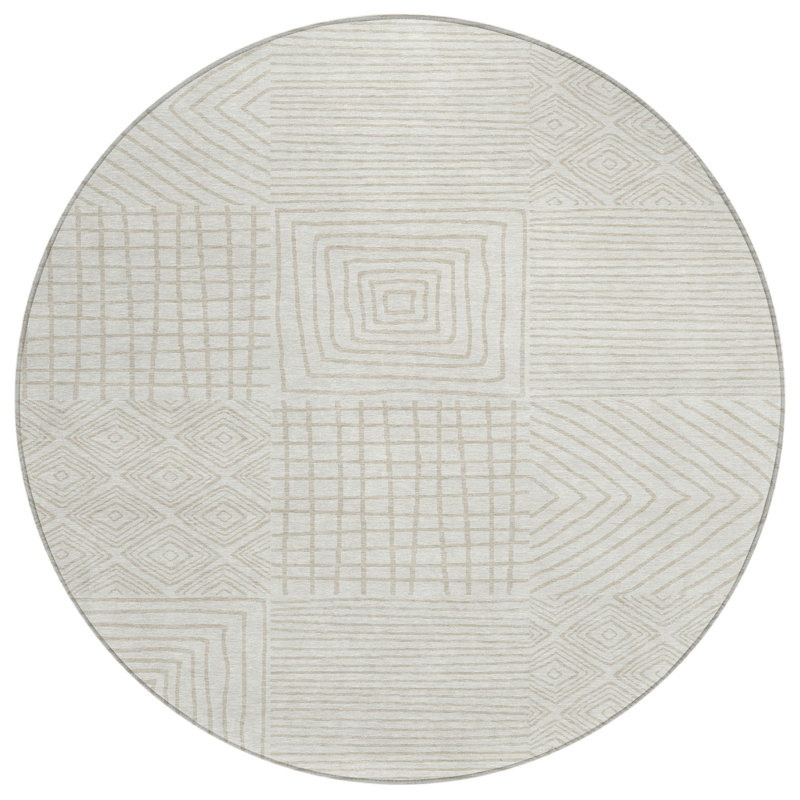 Tapis rond ivoire 8 po