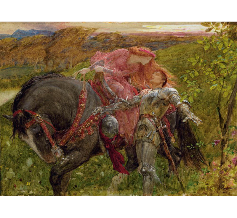 «Study for‘ La Belle Dame Sans Merci »par Frank Dicksee - Art mural sur toile tendue avec châssis, H 18 po x l 14 po