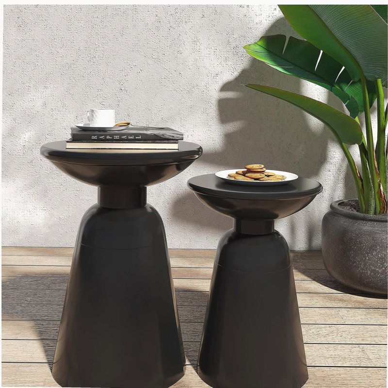 Metal edge table, set of 2, Black