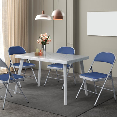 Upholstered Metal Folding Event Chairs With Padded Seats (Set Of 4)
