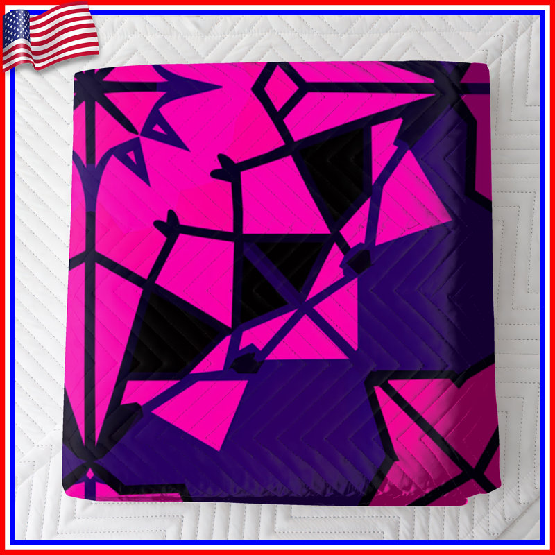 Pink Purple Kaleidoscope Quilted Bedspread All Sizes, Twin