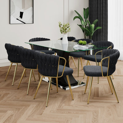 Table de salle à manger en verre de style moderne