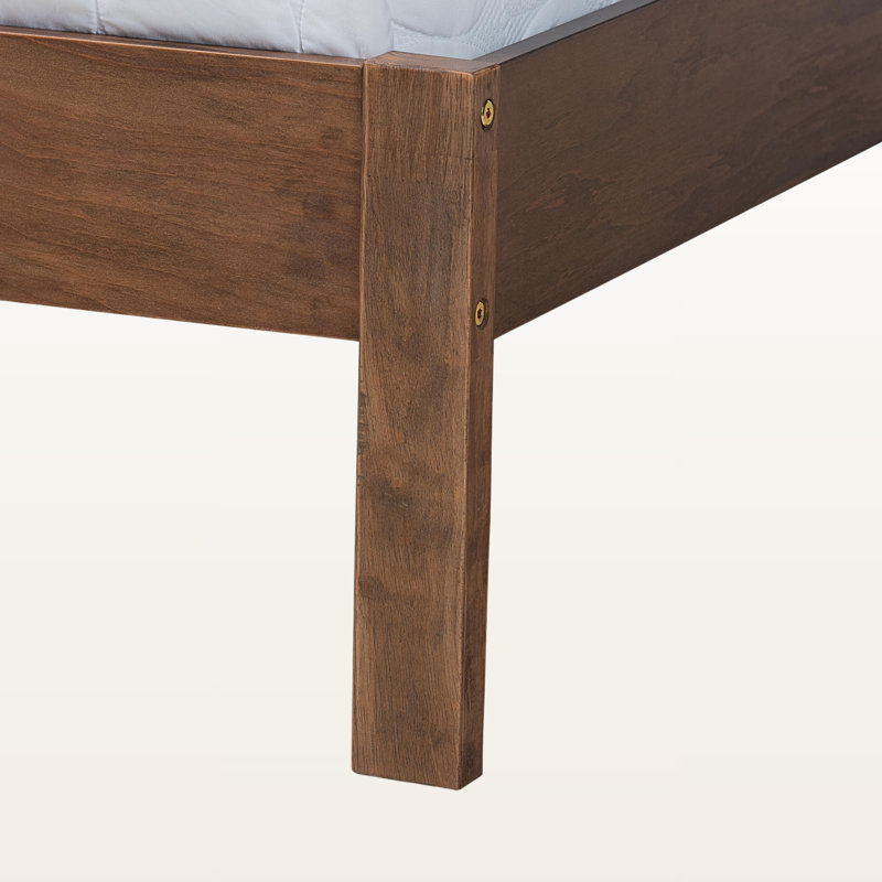 Ember King Size Walnut Finish Panel Bed in Modern and Contemporary Style , 39.46'' H X 81.42'' W X 82.67'' L, Walnut, King