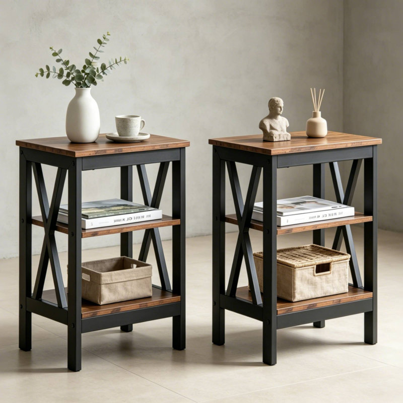 Morant End Table Set, Brown