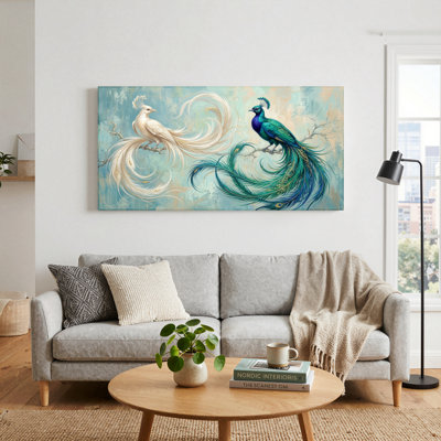 Peacock Phoenix, reproduction d'art sur toile, ensemble de 1